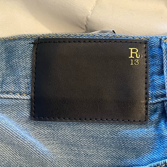 R13 drop crotch cropped distressed jeans sz 25 - Picture 8 of 11